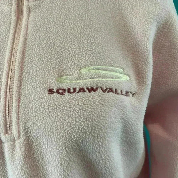 Squaw Valley Pink Quarter Zip Fleece Sweatshirt Athleisure Womens Size M - Picture 2 of 5